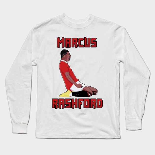 Rashford MU 22 Football Celebration Long Sleeve T-Shirt by LanaIllust